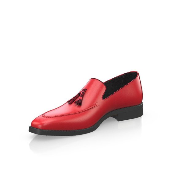 Bashwood Handmade Red Leather Loafers For Men main image 6